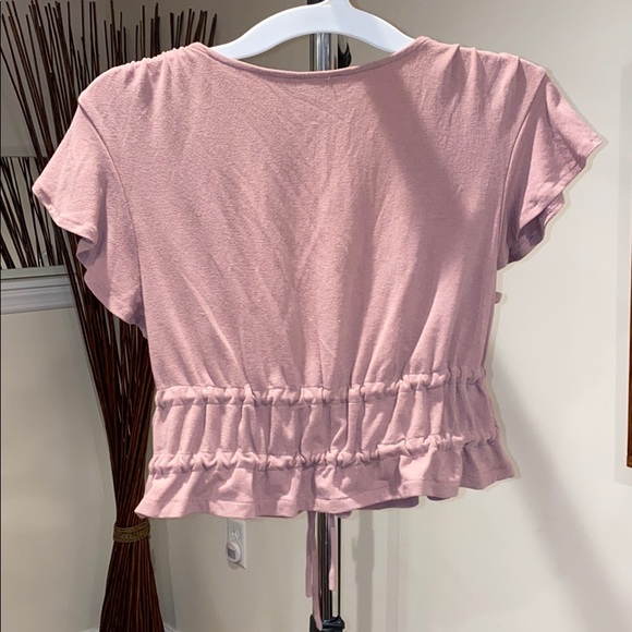 Blush Front Tie Crop Top - Picture 2 of 2